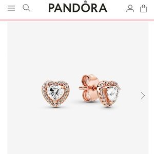 Pandora Rose gold hear stud earrings
